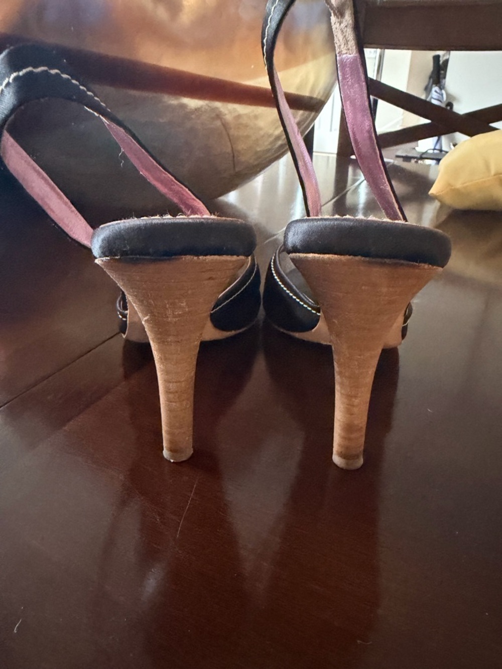 Etro Black and Brown Floral Slingback Heels - Picture 4 of 5